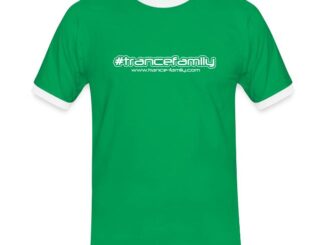 Green and White Retro Ringer Trance Shirt