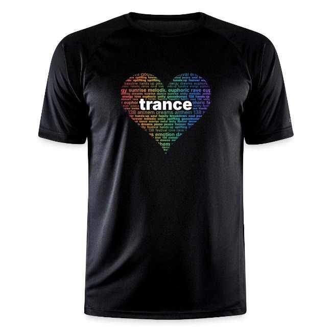 Colourful trance heart word cloud shirt